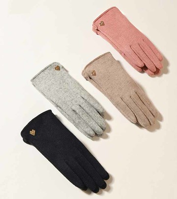 【機車族必備】桃心防風保暖羊毛加絨觸控手套