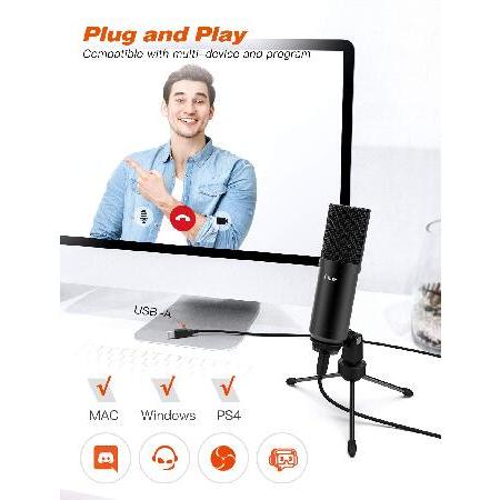 FIFINE USB Gaming Microphone Set with Flexible Boom Arm Stand Pop Filter, Plug and Play with PC Desktop Laptop Computer, Streaming Podcast(並行輸入品)