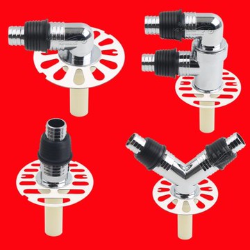 洗衣機地漏蓋子雙用圓形蓋板帶連接彎頭地漏三通排水下水管二合一