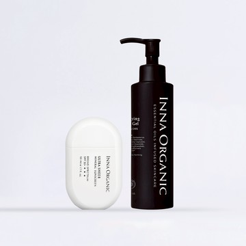 【童顏有機 Inna Organic】防曬清爽洗淨組（洗卸凝露 + 純物理防曬乳SPF50+★★★）｜兒童、孕婦適用｜全身皆可用、輕鬆卸除