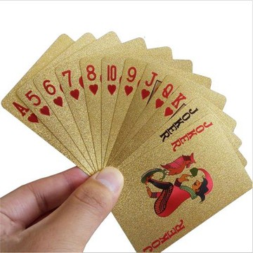 現貨金箔撲克牌黃金色塑料防水撲克聚會游戲牌創意黃金撲克批發