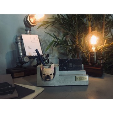 曙MUSE｜法鬥水泥雙層名片架 原創 手作 造型 禮物 創意 居家擺飾 手機架 杯墊架 辦公室 擴香石