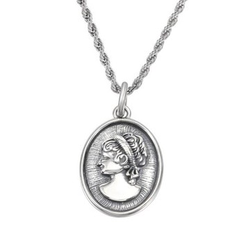 GRGR  女皇吊墜S925純銀項鏈男士歐美復古Hiphop個性鎖骨鏈女同款