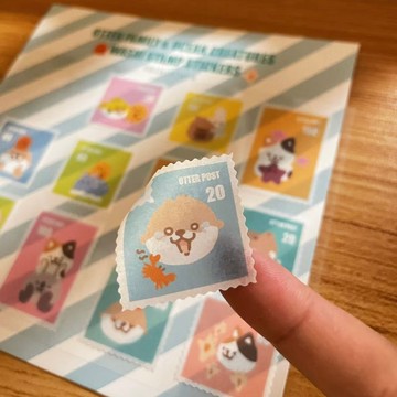 Shine原创可愛水獺和海洋生物手賬和紙貼紙