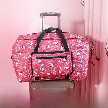 旅行包卡通可愛大容量可折疊手提包防水單肩包插拉桿旅行袋行李包
