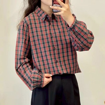 撞色格紋休閒襯衫166570