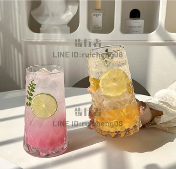 鉆石水果茶杯玻璃水杯子冰美式咖啡杯果汁杯冷飲料飲品杯夏季【步行者戶外生活館】