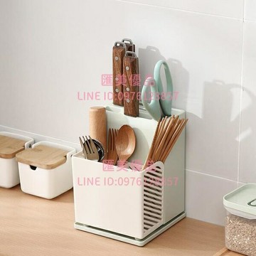 刀架筷子籠一體家用置物架廚房刀具收納盒瀝水防霉多功能餐具簍筒【聚寶屋】