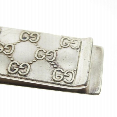 GUCCI グッチ ロゴマーク マネークリップ シルバー ユニセックス