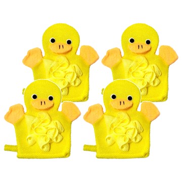 兒童動物搓澡手套  黃色  1入  4個