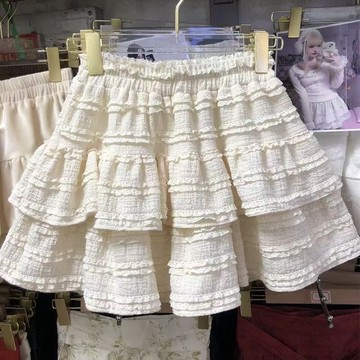 春夏大碼胖mm蓬蓬半身裙女高腰甜美芭蕾風短裙顯瘦A字蛋糕裙 顯瘦遮胯 梨形身材 大尺碼短裙 半身裙 a字裙子 半身短裙