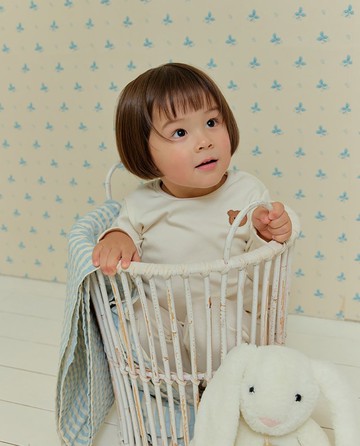 【新品】奶白熊熊日著-科技舒棉衣長袖韓國童裝-K66909