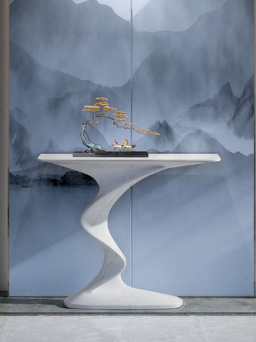 免運 玄關桌 輕奢玄關臺設計師異形客廳玄關柜走廊中式玄關桌巖板門廳端景意式