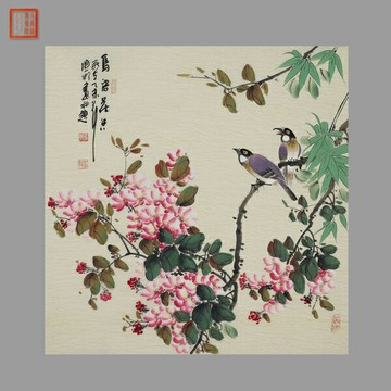 寫意字畫-寫意花鳥裝飾畫 真跡純手繪四尺鬥方客廳精品七天預購+現貨