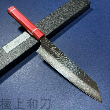 堺孝行 劍型牛刀 皇赤手柄 菜刀 萬用刀刀 33層大馬士革VG10 210mm 7988【極上和刀】【日本高品質菜刀】【領券滿額再折千8/31止】