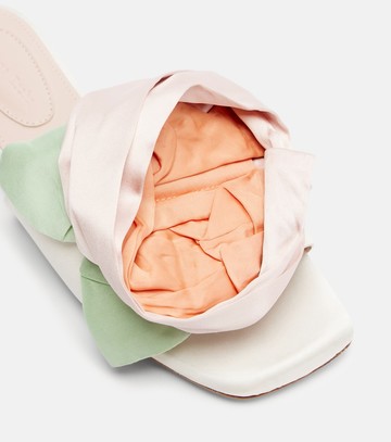 Simone Rocha Floral-appliqué satin slides