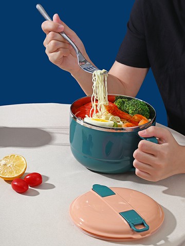 304不銹鋼泡面碗帶蓋大容量學生單個方便面碗泡面神器宿舍用飯盒