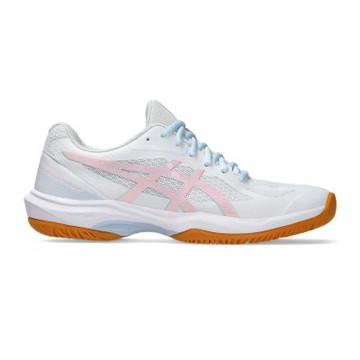 Asics Court Hunter Ff 1072A112-101 女 羽球鞋 支撐 抗扭 瞬移 白 粉紅 水藍
