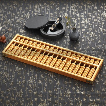 19檔金色實木裝飾算盤老式傳統實木工藝算盤裝飾擺設文玩算盤
