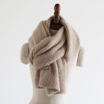 純色柔軟毛絨絨秋冬長款圍巾女冬季韓版學生保暖針織毛線圍脖