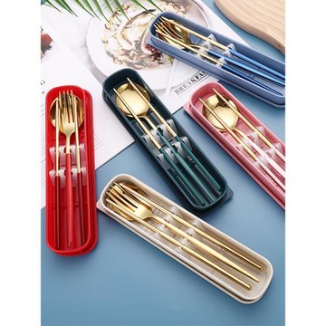 裝筷勺子套裝不銹鋼筷學生成人餐具家用一人用筷一人一筷便攜套裝