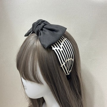 白紋素線 | 蝴蝶結髮箍