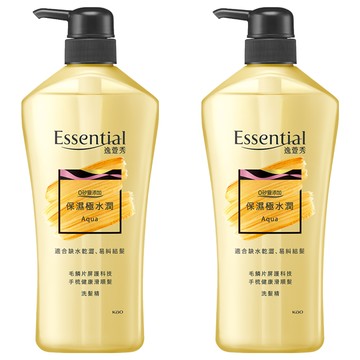 Essential 逸萱秀 保濕極水潤洗髮精 清爽配方 輕盈不扁塌 添加保濕成分 深層滋潤髮絲  700ml  2瓶