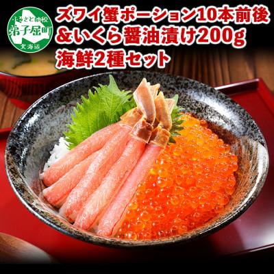 ふるさと納税 弟子屈町 2種 海鮮丼 ズワイ蟹ポーション  いくら醤油漬け 200g 北海道 弟子屈町 1995