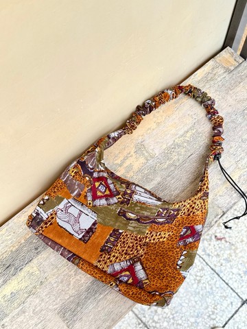 小牛村/ 咖橘 斜背包 肩背包 圖騰 復古 兩用手工包