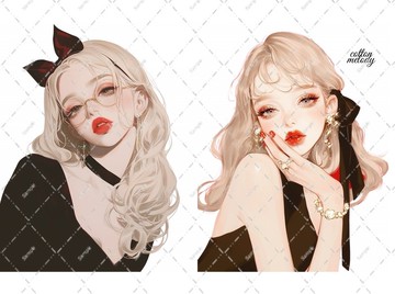 original sticker no.2405 人物貼紙 原創貼紙 原創人物貼紙 裝飾貼紙 cotton melody