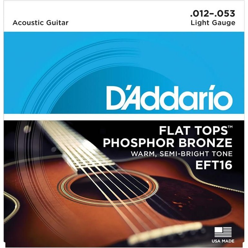 D'Addario ダダリオ アコースティックギター弦 EFT16 Flat Tops Phosphor Bronze〔daddario アコギ弦  EFT-16〕〔ゆうパケット対応〕 | LINEショッピング