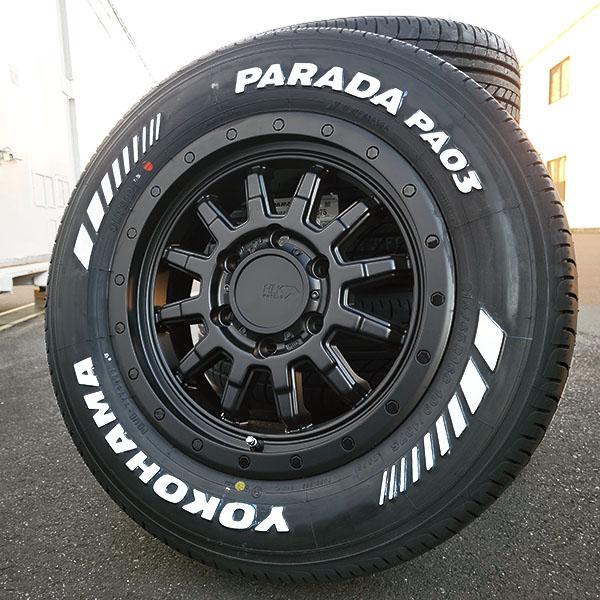 ハイエース 200系 ホイール タイヤ 4本セット 車検対応 ホワイトレター ヨコハマ パラダ PA03 215/65R16 ロックフォース  マットブラック | LINEショッピング