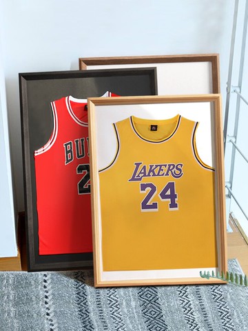 實木裝裱球衣相框掛墻紀念收藏足球藍球網球衣框定制NBACBA展T恤
