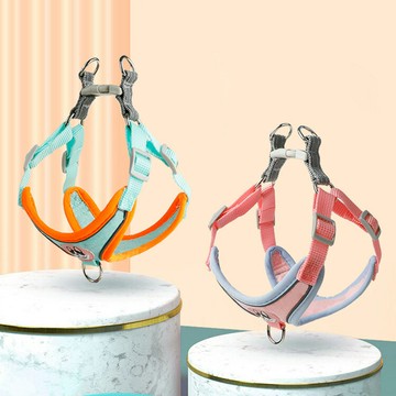 新款宠物胸背带 背心式狗背带小型犬狗绳子批发反光狗狗牵引绳py6101