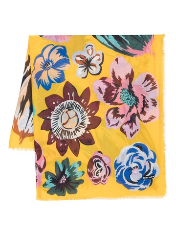 Bimba y Lola - XL floral-print scarf - women - Modal - One Size - Yellow
