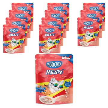 MOOCHIE 姆吉 無榖鮮肉全年齡貓餐包系列  70g  鮪魚蟹肉  12包