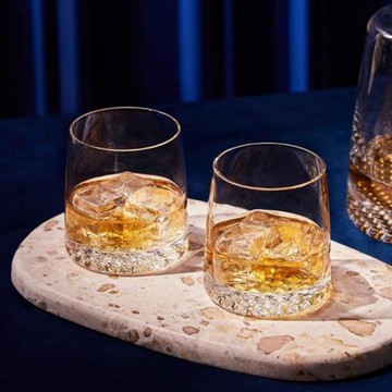 特色擺設設計威士忌無鉛晶質玻璃家用洋酒酒吧杯子進口寬口水杯