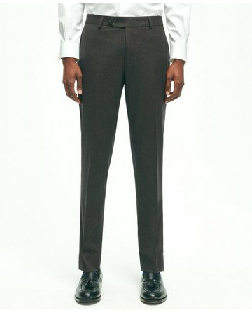Brooks Brothers Men's Slim Fit Wool Flannel Dress Pants | Dark Brown | Size 32 32
