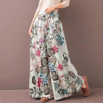 Printed loose casual wide leg pants時尚印花寬松 休閑闊腿褲女