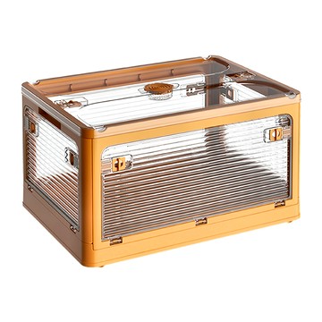 FAmILyLIFE 生活 5開門多功能附輪可疊加折疊收納箱 45L  51.5 x 36.5 x 30cm  夕陽黃  5個