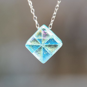 誕生石玻璃(3月)鍊子項鍊 【可變更為擴香墜飾】【可選棉繩、925純銀】【預約製作】