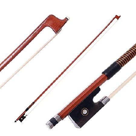 AMZZ Violin Bow Size Octagonal Stick, Ebony Frog, and Horse Hair for Exceptional Sound Quality Ideal for Intermediate to Advanced Violinists