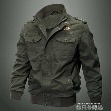 春季外套男特種兵軍裝飛行員純棉休閒秋冬加絨工裝夾克大碼寬鬆土依凡卡時尚 台灣樂天市場 Line購物