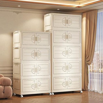 客廳置物架家用免安裝儲物臥室床頭柜柜子多層零食玩具收納柜75cm