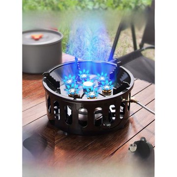 七星灶猛火爐頭戶外爐具便攜式防風露營野外車載煤氣燃氣灶卡式爐