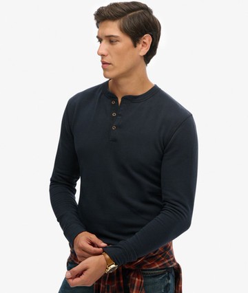 Superdry Men's The Merchant Store - Grandad Top Navy Size: XL