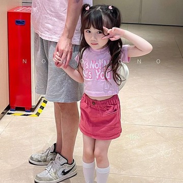 mori🎀mori現貨當天出貨🎀童裝 女童套裝 女童半袖 女童裙子 兩件套 半身裙 圓領T恤