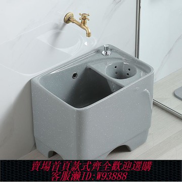 拖把池 【1234人收藏】戈婭彩色拖把池家用陽臺落地式拖布池帶瀝水藍衛生間墩布池高腳