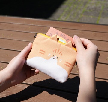 Furry Zoo 造型零錢包 輕量防水布 橘貓