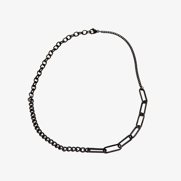 ☆LimeLight☆ 純黑 飾品 方形 鍊條 簡約 拼接 百搭 復古 鈦鋼 項鍊 ACC-K50012